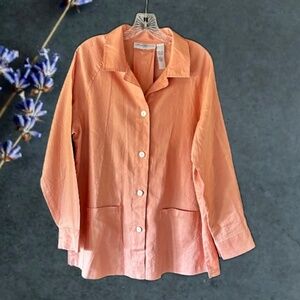 🌸 Marisa Christina 100% Linen Tunic/Jacket Size L Pink